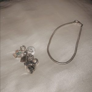 Sterling Silver bracelet + charms ✨